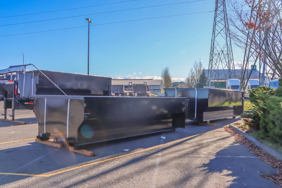 Roll-off dumpster ready for waste disposal at job site for Residential Dumpster Rental in Pewaukee